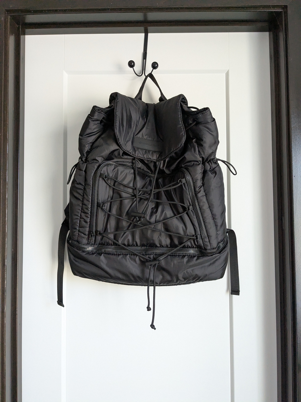 Black Quilted Nylon Backpack - Picture 4 of 8